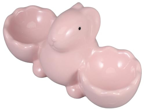 Sosoport Ceramic Easter Bunny Egg Cups for Hard Boiled Eggs for Kitchen Countertop for Easter Party Home Decor