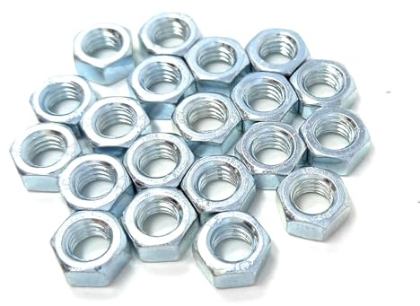 20pcs. M5 5mm Hexagon Full Nuts – Heavy-Duty Steel Hex Nuts for Bolts, Screws, and Threaded Rods, Secure Fastening for Construction, Automotive, and DIY