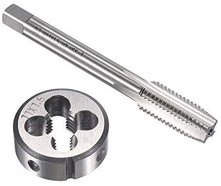 OYSKGNCMW Jeu de tarauds et filières métriques M11 x 1,5 mm, taraud Machine avec filière Ronde, kit de tarauds et filières pour la réparation de filetages d'écrous, de vis et de boulons