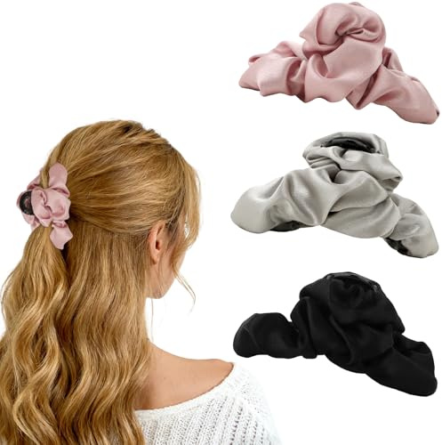 Oblihumoy 3 Stück Haarklammer Damen, Elegant Große Haarspangen für dickes Haar, Rutschfestes Haar Jaw Clips für Frauen Mädchen