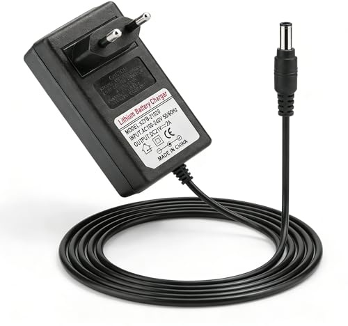 Caricabatterie universale per batterie al litio 21V 2A Utensili elettrici Caricatore per batterie al litio Adattatore CA/CC Cavo di alimentazione con spina da 5,5 × 2,5 mm