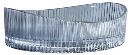 ZYCDP Lavabo Salle De Bain Ovale Vasque A Poser Verre en Cristal 500 X 375 X 140 mm Bleu Cristal