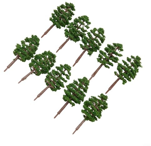 Lot de 40 arbres à échelle N - 7 cm - En plastique vert - Paysage pour l'architecture ferroviaire - Diorama - Table à sable
