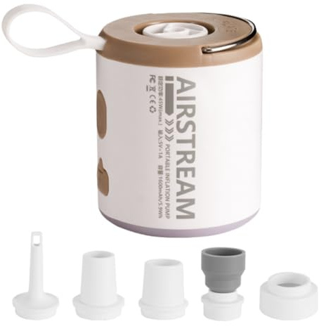 Bosiyrggrl Pompa D'Aria Portatile Ricaricabile con Luce da, Pompa Inflatore/Deflatore Ricaricabile per Materassi Ad Aria, Anelli da Nuoto, Cuscini Gonfiabili.