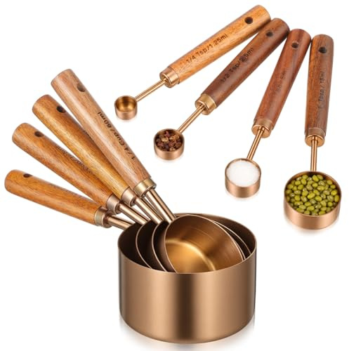 STOBAZA Ensemble De 8 Cuillères Doseuses En Acier Inoxydable Cuillère Doseuse Café Et Cuillère Mesure Avec Graduations Claires Pour Ingrédients Secs Et Liquides Cuisine Et Pâtisserie