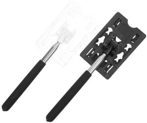 ROMISBABA Extendable Toll Swiping Stick with Reinforced Clamp and Retractable Design 2pcs Car Parking Pass Holder Abs and Stainless Steel for Commuting and Highway Toll Lanes