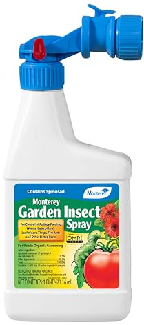 Monterey Garden Insect Spray - Organic Gardening Control of Foliage Feeding Worms, Thrips, Leafminers - 1 Pint Ready to Spray, Attaches to Garden Hose