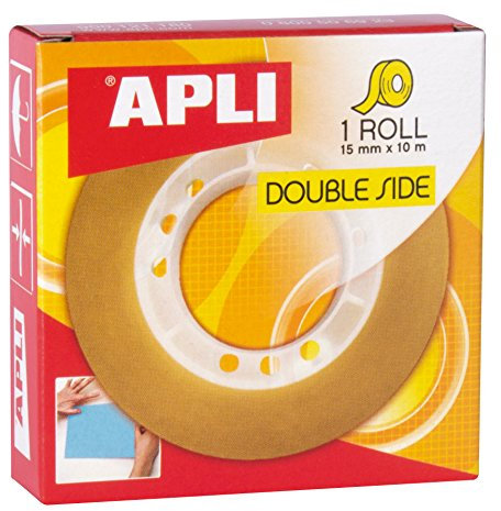 APLI 11505 doppelseitiges Klebeband, 15 mm x 10 m