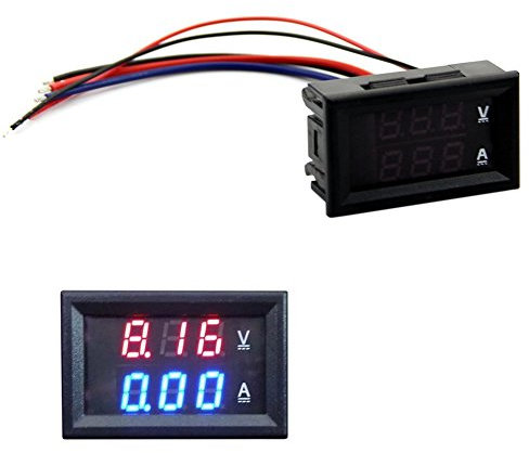 Voltímetro amperímetro HeroNeo®, DC 100 V, 10 A, medidor digital de amperios y voltios con LED de color azul y rojo
