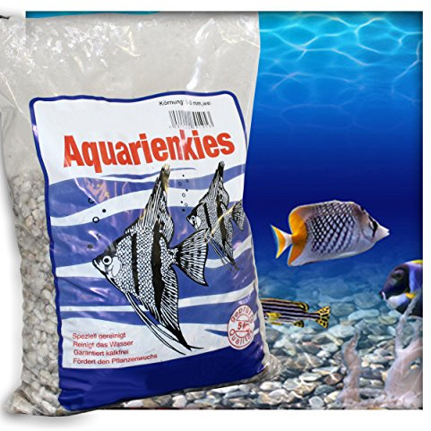 Aquariensand Aquariumsand Bodengrund 5-8 mm Aquarienkies hochrein Naturweiss 20 kg (4 x 5 kg Beutel)