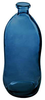 Atmosphera - Jarrón 'Dame Jeanne' - Vidrio Reciclado - Azul tormenta A. 51 cm