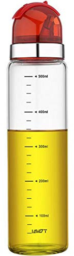 XiaoShenLu Bottiglia dispenser per olio d'oliva, bottiglia di olio in vetro non sgocciola, contenitore per olio vegetale, olio d'oliva, dispenser di olio in Vetro, 500ml rosso