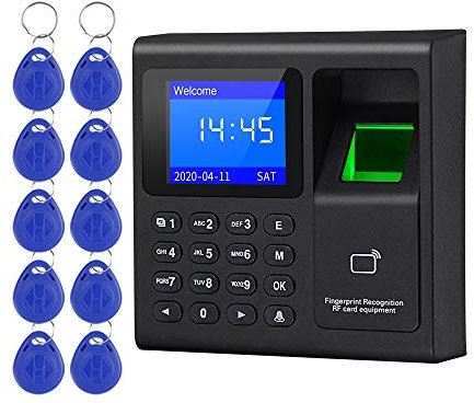 LIBO Smart Home Intelligente biometrische Fingerabdruck Zeiterfassung Maschine Zeituhr Recorder Mitarbeiter Check-in Gerät Zugangskontrolle Tastatur mit RFID Schlüsselanhänger