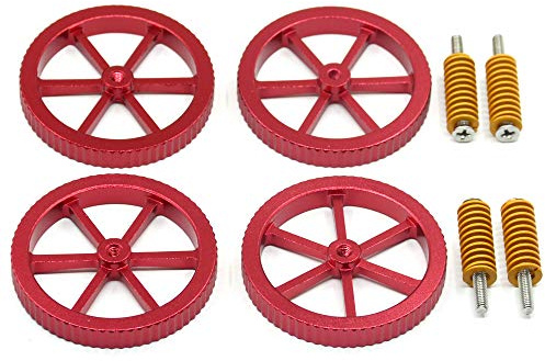 Befenybay 4PCS Aluminium Hand Twist Nivelliermutter Durchmesser 60mm + 4PCS Hot Bed Spring + 4PCS M4X40mm Schrauben für Creality 3D Drucker CR-10 Ender-3
