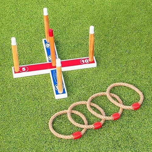 Garden Mile Holz Quoits Garten Ringwurfspiel Familie Spaß Sommer Kinder Erwachsene Kinder Spiel Spielzeug Aktivität Spielen Indoor Outdoor