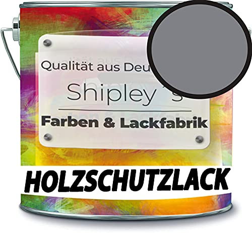Holzschutzlack Holzlack Holzlasur wetterbeständiger Langzeitschutz Wetterschutzfarbe Holzschutzfarbe RAL 7037 Staubgrau // Shipley's Farben & Lackfabrik