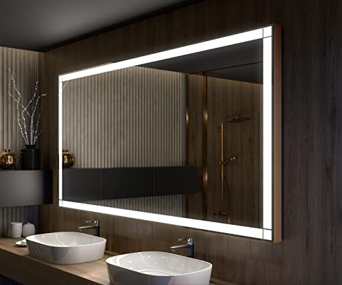 Artforma Badspiegel mit Beleuchtung - Led Spiegel Bad - 160x80 - Badezimmerspiegel Nach Maß - auf Individuelle Bestellung Gefertigt - Modernes Design - Ohne Rahmen