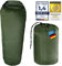 LightDry® Mumien-Schlafsack Thermo 3-Jahreszeiten High-Tech Mikrofaser Schlafsack bis -13°C; Leicht, Kompakt, Warm (Olivgrün)