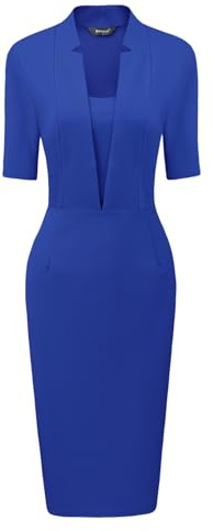 Allegra K Formal Pencil Dress for Women's Short Sleeve Work Office Bodycon Sheath Dresses