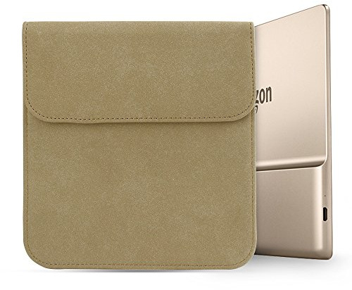 Sleeve Bag Suede Leather for 7 inch Kindle Oasis (10th Generation, 2019 Release and 9th Generation, 2017 Release), Portable Water Repellent Protective Case (Braun)