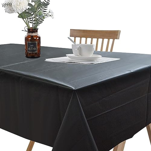 xiaozhifu 10 Stück Einweg Tischdecke Schwarz Party Tischdecke,137 * 274cm Tischdecke Einweg Tischdecke aus Kunststoff,Wasserdicht Tischdecken, Tischtuch Geeignet für Party, Kindergeburtstag