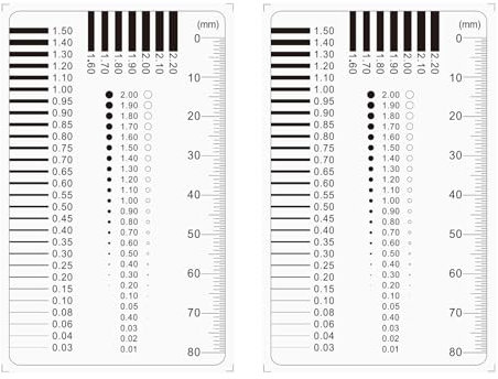 Rissbreitenlineal Risslineal Rissmonitor - 2 Stück Sachverständigen Maßstab Lineal und Rissbreitenmesser Set, Lineal für Gutachter, Kfz Wertermittler und Handwerker