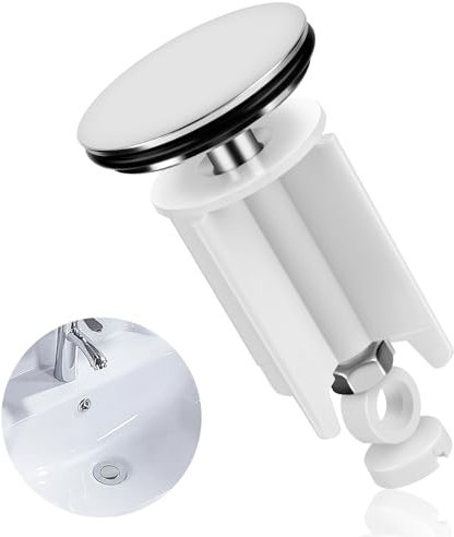 WuGU Waschbeckenstöpsel, Universal 40 mm Abflussstopfen Waschbecken, Badewannenstöpse, Stöpsel Waschbecken für Alle Handelsüblichen Spülbecken Küche Bad Handelsüblichen Waschbecken-Weiß