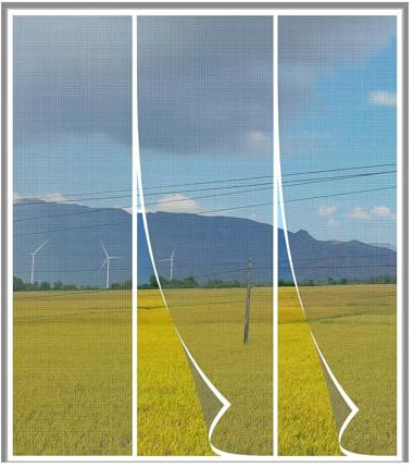 DoppeltüR Linke Rechts öFfnung Glasfasernetz Magnet Fliegengitter BalkontüR, Insektenschutz Fliegenvorhang Ohne Bohren Mit Selbstklebendes Klettband 245x245cm Weiß