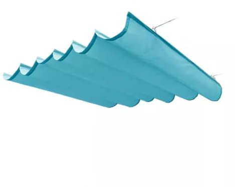 Rygcrud Einziehbar Sonnensegel, Pergola-Überdachung Mit Schiebeschienen-Kit, Außenbereich Veranda Wasserdicht Welle Markisen Für Terrassenveranda Regensicher(Blau,1x3m)