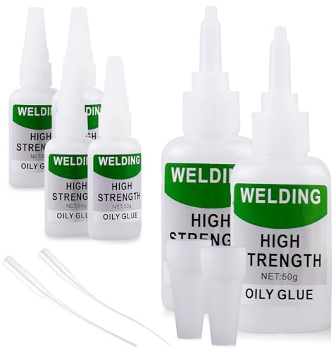 Super Glue - Colle Forte 6 Pièces 50g, Liquide Tous Matériaux Extra Forte et Universelle, Transparente à Séchage Rapide pour Métaux, Plastique, Pierre, Bois, Verre