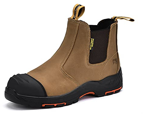 S3 Arbeitsstiefel Herren & Damen , M-8025NB Sicherheitsschuhe Herren & Damen hoch, wasserdichtes & atmungsaktives Leder, leichte & bequeme Einlegesohlen, S1P Kompositzehen & Anti-Penetration-Platte