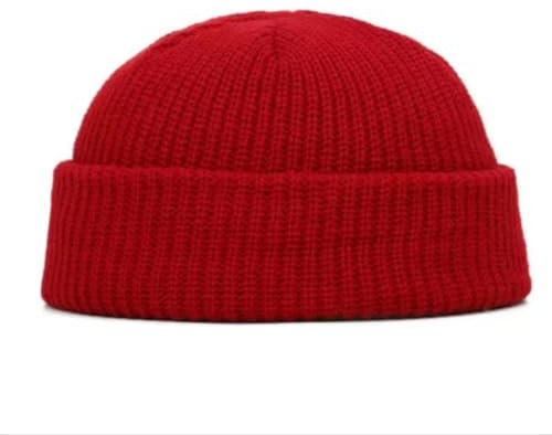 Strickmütze für Herren, Melonenhaut, Herbst und Winter, warm, kurz, koreanische Version, gestrickt, Outdoor-Damenhut (Weinrot)