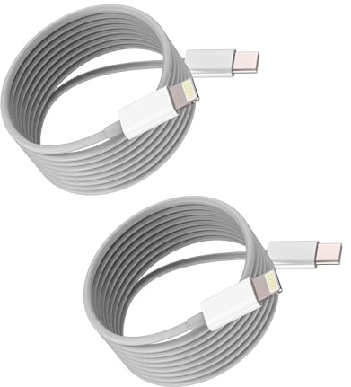 Cable USB C a para Lightning de 2 metros (2 paquetes) para iPhone 14 13 20 W Cargador rápido tipo C de para Apple MFi Certified Carga Adaptador para iPad MacBook Accesorios Toma Coche Cable Datos
