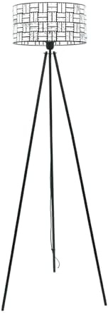 ValueLights | Black Tripod Floor Lamp with Clear Acrylic Jewel Drum Lampshade Living Room Light | Floor Lamps, Home Décor & Improvement Essential | Included LED Bulb