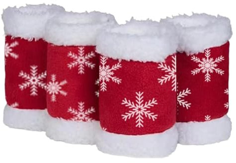 Weihnachts-Pferdebeinbandagen,Pferdebein-Stehbandagen - 4X stehende Pferdebeinschützer für Weihnachten | Pferdesport Gemütliche und warme Pferdebeinbandagen für Training und Wettkampf