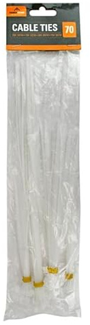 Plastic Cable Ties 70 Pack, White Cable Tie, Variable Sizes 30x 10cm, 15x 15cm, 20x 20cm, 5X 30cm