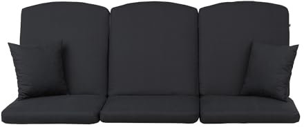 PATIO Hollywoodschaukel Auflage 170 cm Salerno 3 Sitzauflagen mit Seitenkissen Gartenbank Gartenstuhl Auflage mit Schnüren