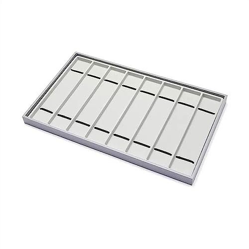 ZZlei2yu-12 Uhrenbox 8 Grid Shop Uhrendisplay-Tabletts PU-Leder-Uhrenorganisatoren Uhrenhalter mit großer Kapazität Uhren Organizer(Grigio)
