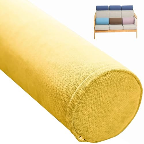 seokor Cojín Cilíndrico Grande 40/50/90/80/60cm Almohada de Tubo para Lumbar/Cuello/Espalda/Cabeza Apoyo Almohada Rollo con Funda Extraíble para Cama, Sofá, Silla, Coche, Yoga(B15,15x50cm)