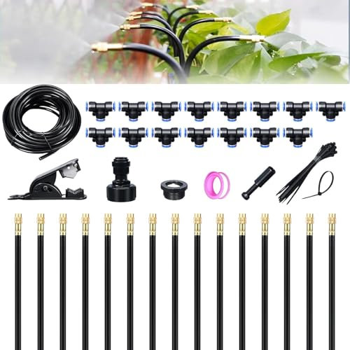 360° Kit Arrosage Automatique Pour Jardin Arrosage Goutte à Goutte Arrosage Exterieur Irrigation Goutte à Goutte ，Kit Arrosage Goutte à Goutte. (15M)