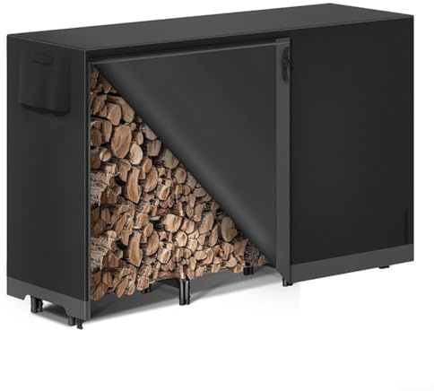 babominimer Heavy Duty Firewood Rack Cover 600D Oxford Fabric Weatherproof Outdoor Storage Protection With Ventilation System Multiple Sizes(73 * 24 * 42 inches)