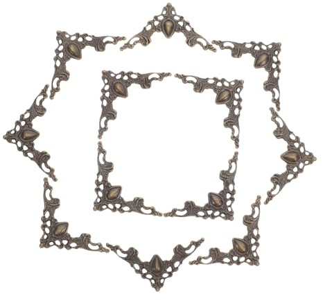 VILLCASE 80 Stück Vintage Metall Schutz Ecken Robuste Buch und Möbel Eckschutz Vielseitige DIY Scrapbooking Foto Ecken Einfache Montage Dekorative Stoß Kantenabdeckung