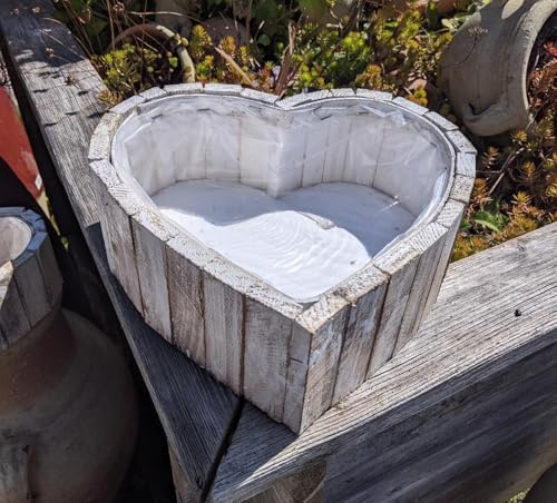 NEU !! Pflanzkorb in Herzform Breite ca. 26 cm und 9,5 cm hoch aus Holz - Naturprodukt Handarbeit Schale Weidenkorb Pflanzgefäß Blumentopf Natur Deko Garten Grab Trauer Liebe Herz