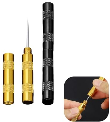 2pcs Mini Awl Tool with Lid, Practical Accessory for Convenient Everyday | Practical Sewing Awl and Bradawl Tool for Leather Punch Hole, Portable Leather Piercing Tools and Sewing Tools for Diy Craft.