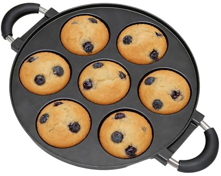Moules à beignets pour la cuisson – 7 trous en aluminium antiadhésifs, moule à beignets | Airfryer four, frire, boulanger, petit déjeuner, maison, reposteria, ustensiles de cuisine pour mini desserts