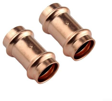 2 Stück Kupfer Pressfittings V-Typ für Kälteanlagen Wärmepumpen Klimaanlagen Rohrverbinder 1/2 Zoll(4 points)