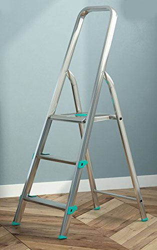 EFFE Scala in Alluminio 3 Gradini Made in Italy, Certificata EN131 e GS TUV, Dimensioni: 43 x 130 x 9 cm, Peso Scala: 2,95 kg