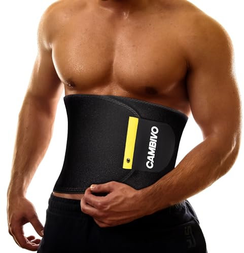 CAMBIVO Bauchweggürtel Herren Damen, Waist Trainer Damen Verstellbar, Fitnessgürtel, Beschleunigender Schweißgürtel, Gewichthebergürtel für Sport, Laufen, Taille Trimmer Gürtel