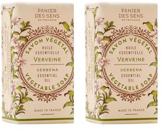 Panier des Sens - Seifenstück - Hand & Körperseife mit Verbene - Mit Olivenöl - Körperpflege für Damen und Herren - Marseille Seife - 97% Natürliche - 2x150g