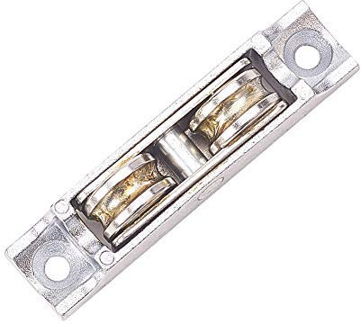 MroMax Polea de acero inoxidable galvanoplastia de doble rueda para puerta corredera y ventana, 70 x 15,8 mm, tono plateado, 1 unidad